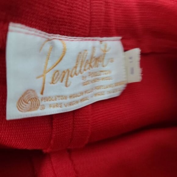 Vintage 60s 70s Mid Century Pendleton Red Wool Maxi Skirt - Picture 5 of 9